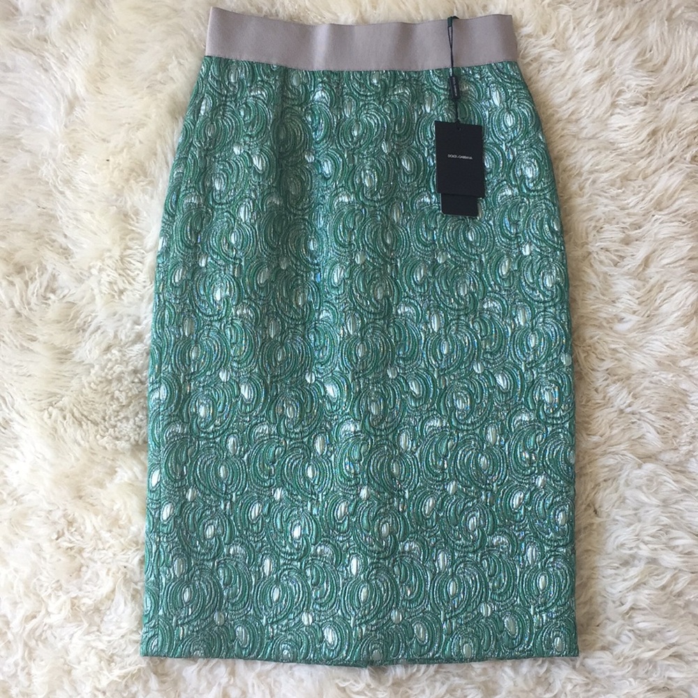 Dolce & Gabbana Green Pencil Skirt